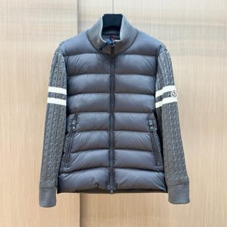 Free shipping Moncler Grade N wool blend down padded cardigan mol28093