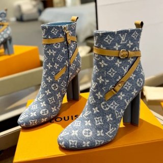 n-grade recommended Louis Vuitton ankle boots monogram denim heel 8cm vuu84043