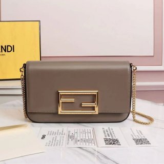 Very popular all over the world? Fendi replica mini bag with built-in wallet and pouch, gray leather mini bag 8BS032AHM0F1F1M