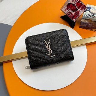 Rare Saint Laurent Monogram R-zip Compact Wallet Replica Sax88760
