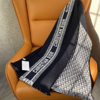 Dior★Oblique Scarf Copy Wool & Silk New Color☆Rare 14CDO301I98