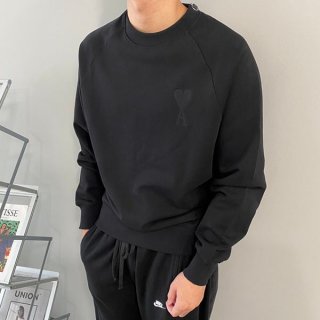 Ami Paris Replica Black Trainer Sweatshirt Logo AMQ11769