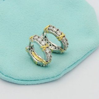 Tiffany 16 Stone Narrow Earrings Replica 74038034