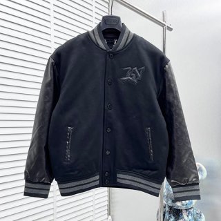 Best Price Louis Vuitton Replica Embossed Leather and Wool Blouson vui89925