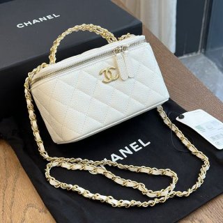 ?2024SS? Chanel logo handle vanity case replica shr15937