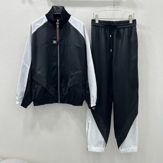 Louis Vuitton Color Block Zip-up Jacket Replica Top and Bottom Set 1AGDBN