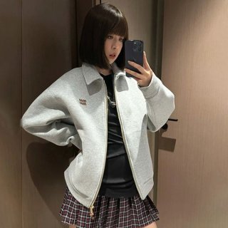 An elegant masterpiece: Miu Miu jersey shirt jacket replica myc11448