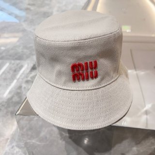 Free shipping Miu Miu logo applique clutch bucket hat myn90360