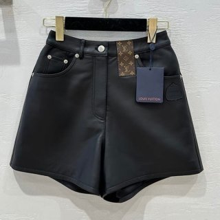 Classic Louis Vuitton LV x YK Leather Shorts Shorts Logo Fake 1AB7V2