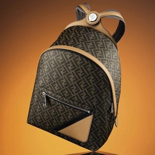 Autumn/Winter Sale Fendi Grade N Brown FF Fabric Backpack fem45050