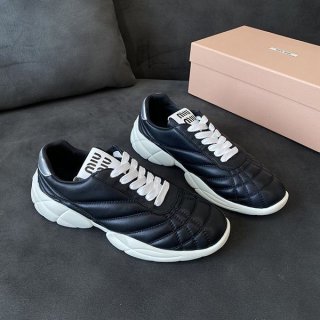 24 Autumn/Winter Pre-release☆Miu Miu Baseball Sneakers Replica☆Black myx02852