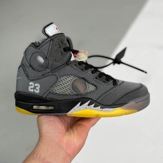 Off-White x Nike Replica Air Jordan 5 Retro Black/Muslin CT8480001