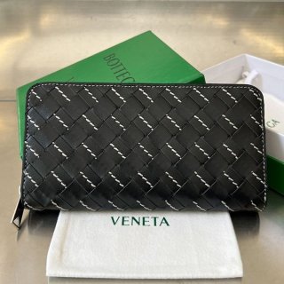 New Arrival [Bottega Replica] Intrecciato Zip Around Wallet bop78628