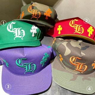 Seiya Chrome Hearts Hat 5 Panel CH Cross Leather Patch Cap Kur11113