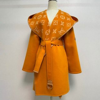 [Very versatile] Louis Vuitton replica belted double-face hooded coat M59203
