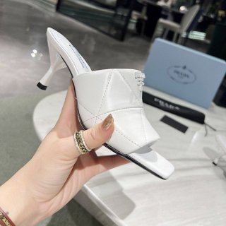 Not available in Japan, fake Prada ◆ Quilted nappa leather mule sandals 1XX583_038_F0009_F_B065
