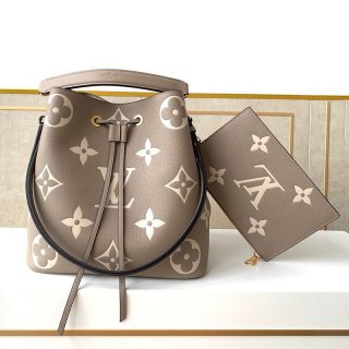 No customs duties Louis Vuitton NeoNoe Replica MM Bag ★ Bicolor Monogram Tourterelle Creme M45555
