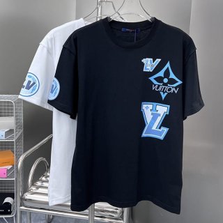 Love at first sight? Louis Vuitton replica cotton short sleeve crew neck T-shirt in 2 colors vud04292