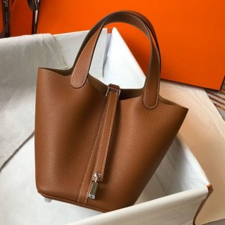 Cute Hermes Picotin Lock Replica Clemence Silver Hardware he26045