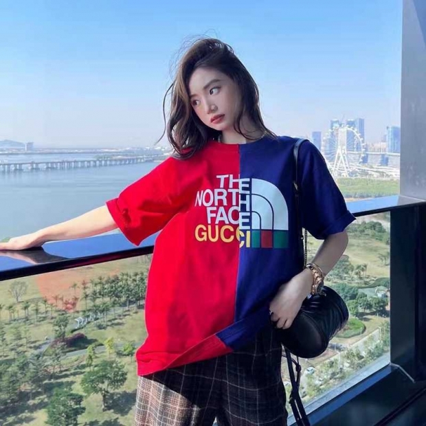 The rapidly growing popularity of Gucci x North Face patchwork crew neck T-shirt is a fake guh27350