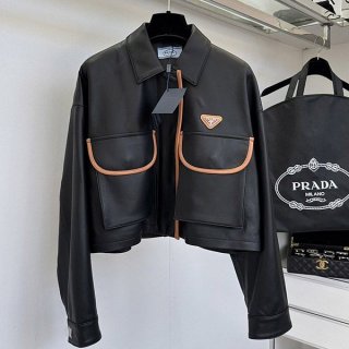 Express delivery, n-grade Prada leather jacket, cheap pub06770