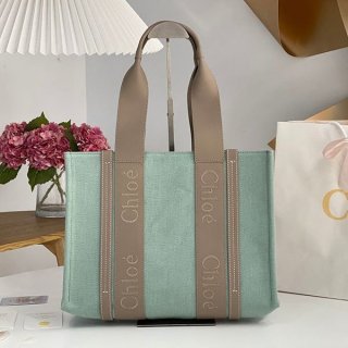 Perfect gift idea: Chloe Woody replica medium canvas tote bag chq61520
