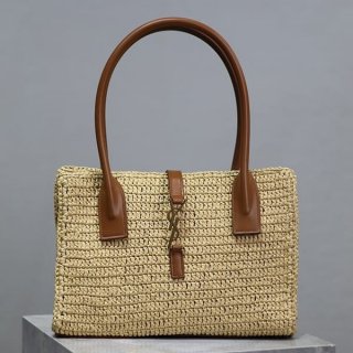 Popular Saint Laurent Panier Raffia Tote Bag Sas92640