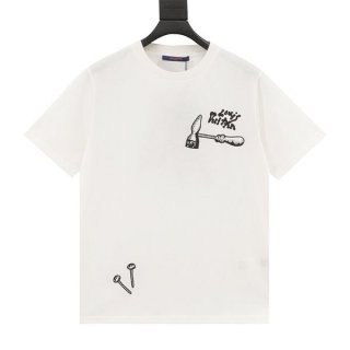 n-grade recommended Louis Vuitton hammer embroidered short sleeve T-shirt vuv62449