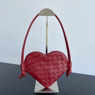 Extremely rare! Bottega Veneta Mini Solstice Heart Replica Dark Red boh53643