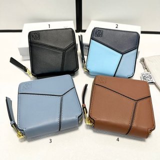 ☆Super popular☆Loewe knockoff puzzle zip-around wallet in blue and multicolor, 4 colors lod01605
