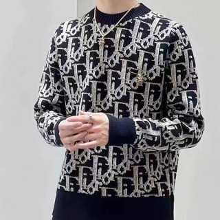 Very popular: Dior Oblique wool jacquard sweater replica 193M638AT393_C581