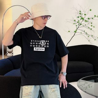 An eye-catching item! Maison Margiela Supreme copy collaboration short-sleeved t-shirt Mas48094