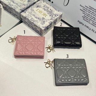 Very popular! Dior Cannage lambskin mini wallet replica 3 colors dew14422
