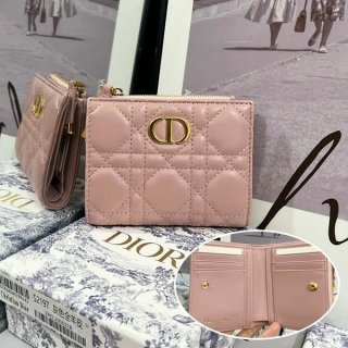 Boutique Dior replica Caro Dahlia bi-fold wallet Cannage dej25847