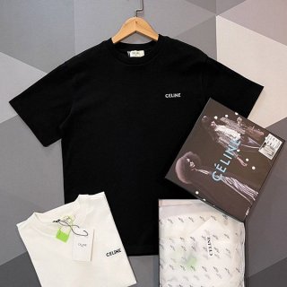 Celine Cotton Jersey T-Shirt with Logo Ceg93912