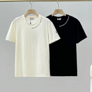 Sneakers and Moncler logo lettering short sleeve T-shirt copy mon22095