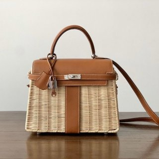 Hermes Kelly 25 Replica Picnic Silver Hardware Handbag era42980