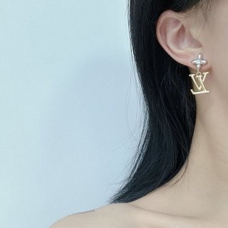 Competitive? Louis Vuitton Replica / LV Logo & Flower Bicolor Earrings M01287