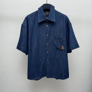 Louis Vuitton Rope Embroidered Cotton Chambray Shirt vub46765