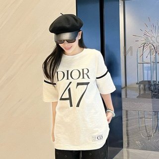 {Large logo is cool★} Dior 47 logo cotton T-shirt copy 2 colors 413J640A0849