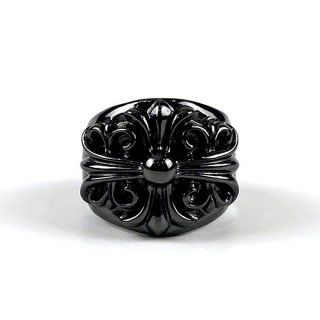 Free shipping Chrome Hearts Black & Silver Square Fake Ring Kui55063