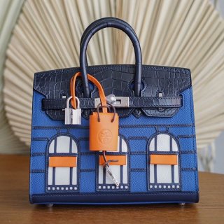 Very popular!! New color Hermes Birkin 20 replica Serie Faubourg Night Veau Madame x Alligator Matte x Swift erc15740