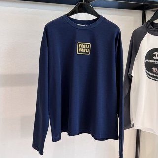 Perfect as a gift? Miu Miu logo embroidered hoodie replica myc59226