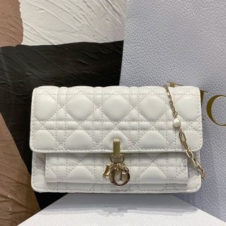 Very popular! LADY Dior Chain Pouch Replica Cannage Lambskin der56576