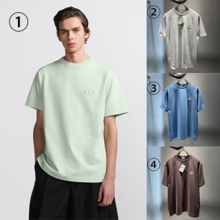 New Arrival ◆ Dior CD Icon T-shirt Copy Cotton Crew Neck Embroidered Logo 4 Colors 013J600A0589