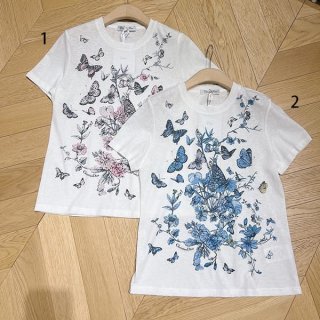 Free shipping Dior butterfly x floral print T-shirt replica Toile de Jouy Mexican cotton 2 colors dek64390