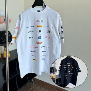 Very popular! Balenciaga multi-logo print short-sleeve T-shirt parody 2 colors bap30867