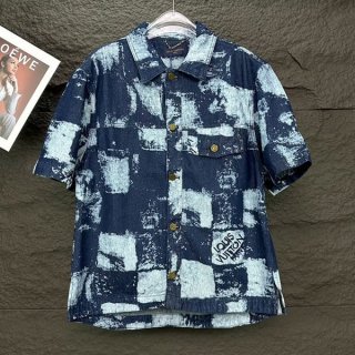 The rapidly rising popularity of Louis Vuitton replica short sleeve salt print denim shirt vuf75881