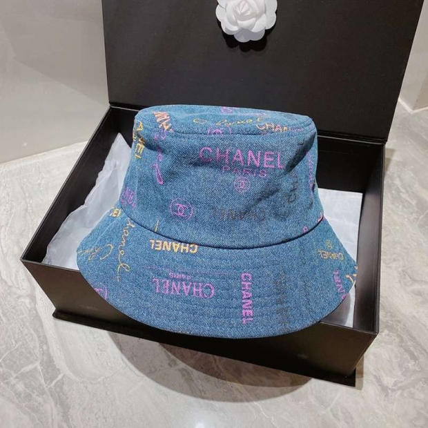 Very popular!! New color Chanel bucket hat fake denim shc00987