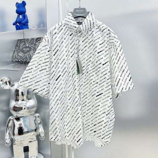 Balenciaga Replica BB Monogram Logo Oversized Shirt ban17857